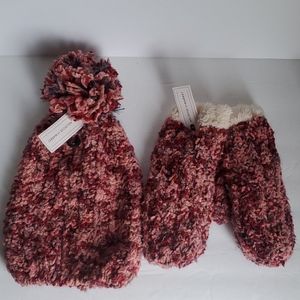 Melrose Market Cozy Melange Knit Beanie/Mitts